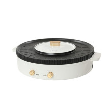 Electric Hot Pot Grill Combo with Dual Cooking Modes, NonStick, Adjustable Temperature for Indoor BBQ