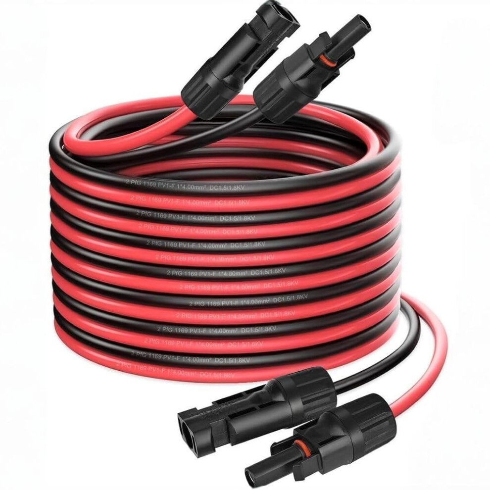 Solar Panel Cable Kit With Mc4 Y Splitter, Waterproof 4Mmâ² Copper Wiring, 2X5m Extension Set 9164114628572