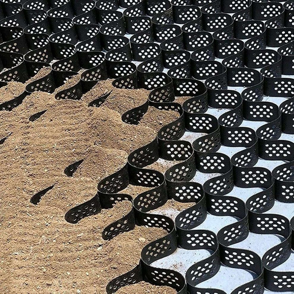 Gravel Stabilization Grid Heavy Duty Ground Reinforcement Paver For Driveway Walkway 4X7m Black 9164114628664