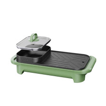 Electric Hot Pot with Multifunctional Grill, NonStick Surface, Temperature Control for Indoor Outdoor Cooking
