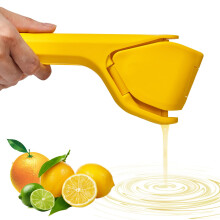 Manual Lemon Squeezer for Citrus Fruits with Ergonomic Lever and Seed Separator, Yellow