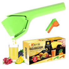 2 Pcs Foldable Lemon Squeezer Manual Citrus Juicer with Seed Filter for Maximum Juice Extraction Green and Orange