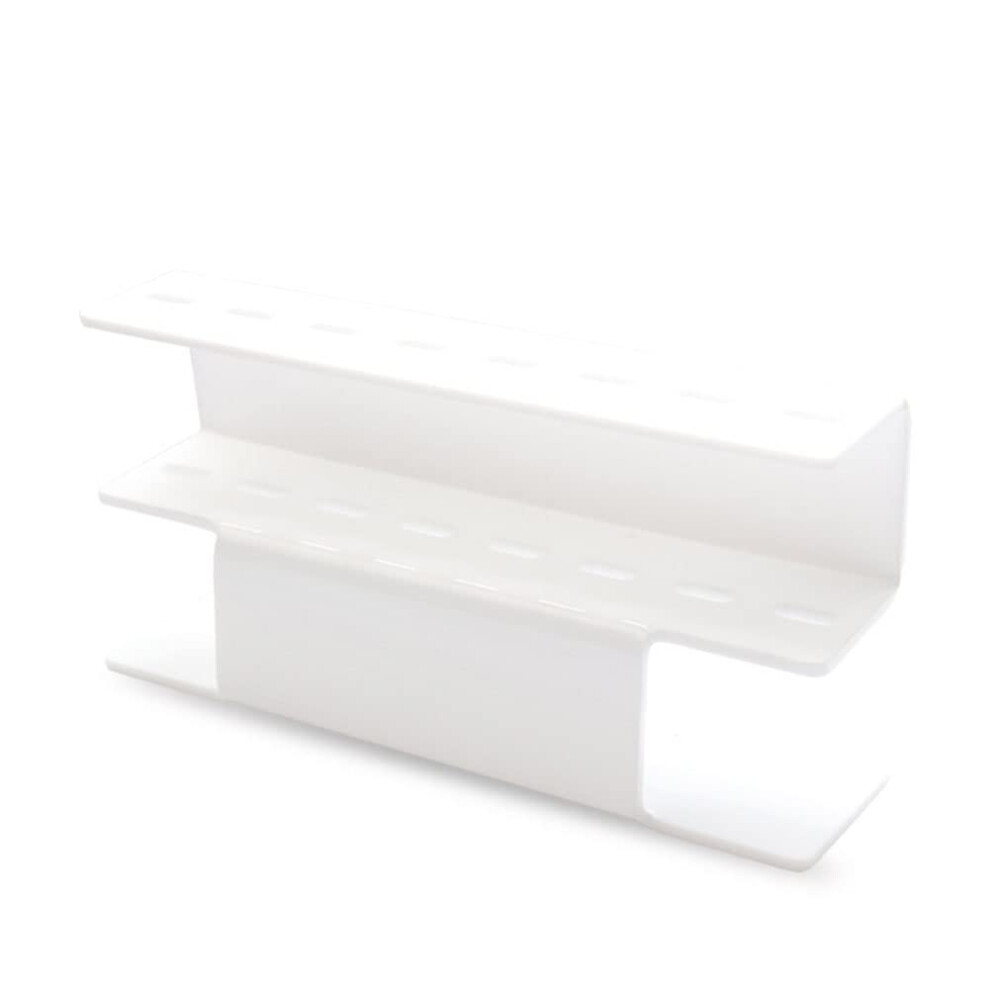 White Eyelash Tweezers Holder 8Hole Acrylic Stand For Lash Extensions Doublelayer Organizer