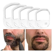 5 Sizes Goatee Shaving Template Beard Guide Shaper Beard Shaping & Styling Template For Men White