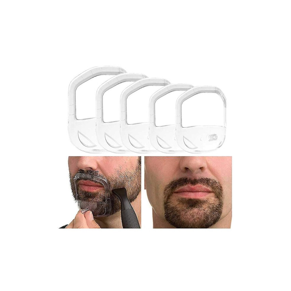 White 5 Sizes Goatee Shaving Template Beard Guide Shaper Beard Shaping & Styling Template For Men