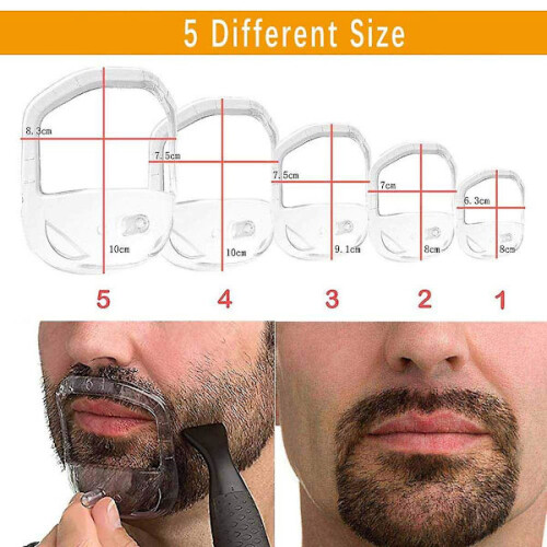 5 Sizes Goatee Shaving Template Beard Guide Shaper Beard Shaping & Styling Template For Men White 2