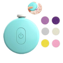 OUSITAID elektrisk nageltrimmer för baby med 6 sliphuvuden, blå – kompatibel med OUSITAID reservhuvuden