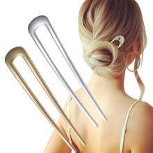Grande épingle à cheveux française, épingles à chignon en métal en forme de U à 2 broches pour femmes et filles, couleur 1