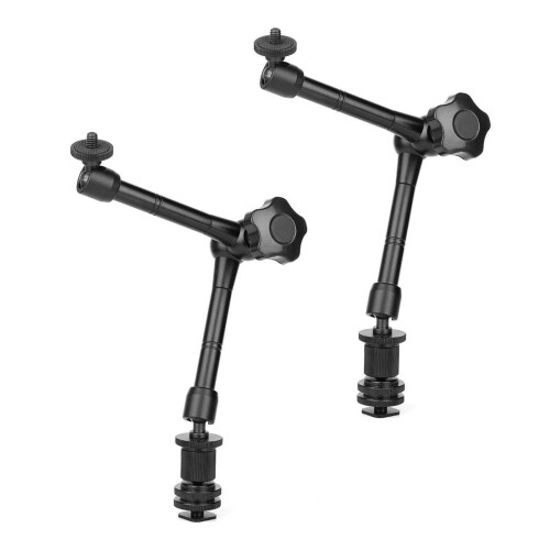 Braço articulado Magic Arm de 11 polegadas (28 cm) com encaixe para sapata e parafuso de tripé de 1/4 de polegada.