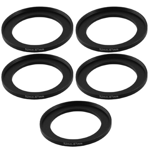5 st. 52 mm-67 mm kameraersättningsadapter för objektivfilter