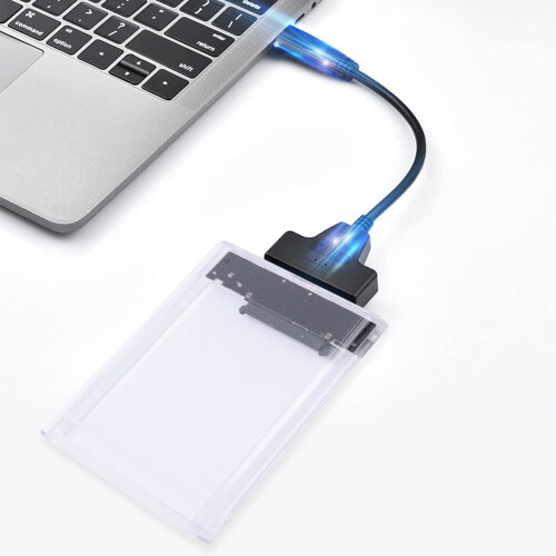 jixopnΠερίβλημα σκληρού δίσκου SSD HDD 2,5 ιντσών Εξωτερική θήκη USB3.0 σε SATA (με 1 καλώδιο) 1