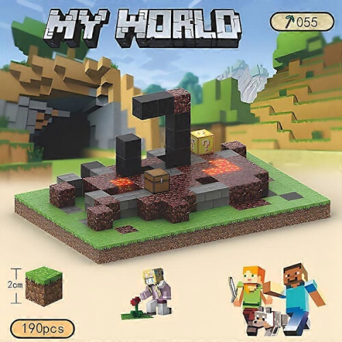 Μίνι φιγούρα Minecraft Kart DIY μαγνητικά παιχνίδια Minecraft Dungeons Cartoon world modeler δημιουργικά 2