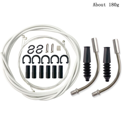 White Universal Bike Shift Cable Housing Kit Includes Cable Cutters, Bike Shift Cable, Brake Cable 1