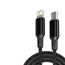 Nabíjecí kabel PD30W kompatibilní s iPhone 14 13 12 11 Pro Max Mini XR XS Plus, datový kabel USB C na Lightning Fast Charging, černý, 2 m
