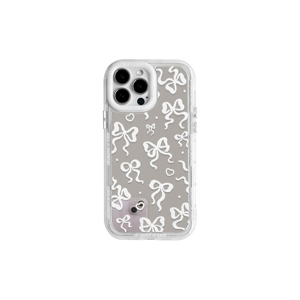 Compatible With Iphone 13 Pro Max, Cute Mirror Bowknot Love Heart Case, Ribbon Design Shockproof Protective Phone Case For Girls 9395123881034
