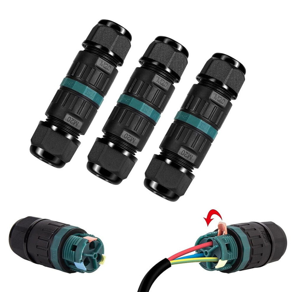 Press-Type Waterproof Connector Ip68 Three-Core Outdoor Cable Waterproof 9395123881614