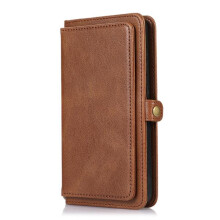 Étui portefeuille en cuir de luxe avec porte-cartes pour A14 5G Marron