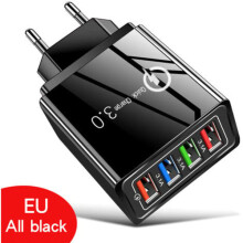 TS-USB multiuttakslader 15W 4USB-porter Vegglader Strømadapter USB-ladeuttak Reiselader
