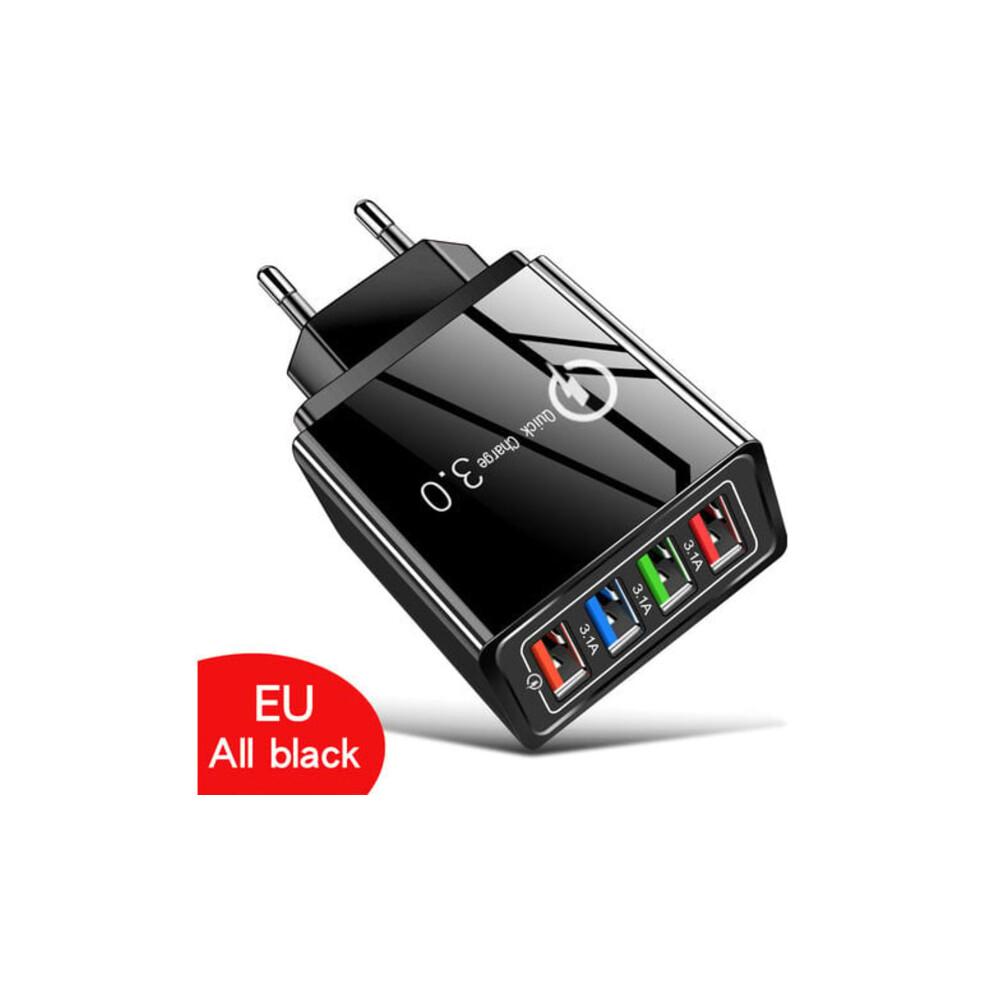 Ts-Usb Multi-Outlet Charger 15W 4 Usb Ports Wall Charger Power Adapter Usb Charging Socket Travel Charger 9395123881447