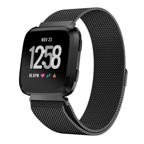 Kompatibilné s Fitbit Versa2Bracelet Milanese Loop čierny