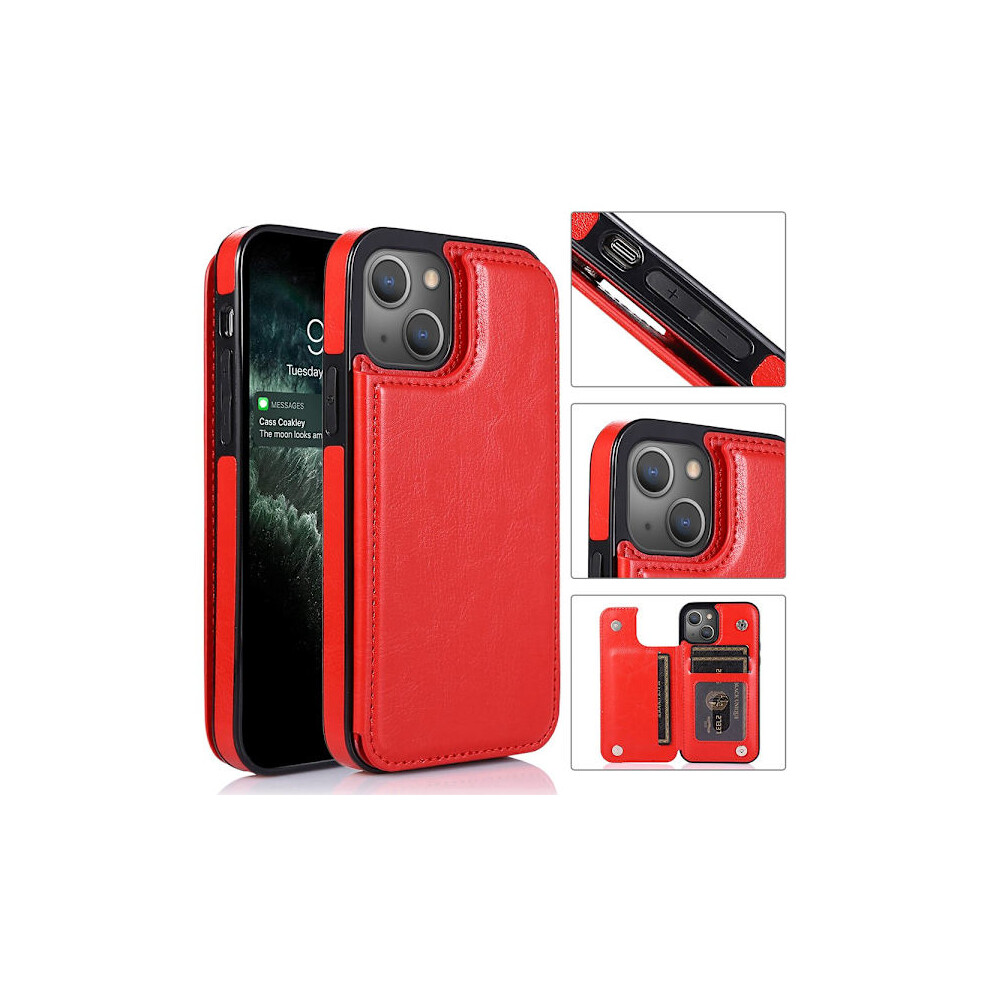 Compatible With Iphone 14 - Professional Practical Case With Card Slot Red 9395123881256