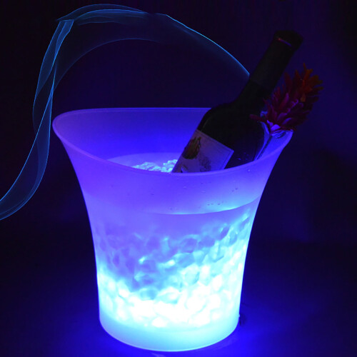 5-Liter-Champagner-Eiskübel mit Leuchtfunktion, LED-Eiskübel, runder Eiskübel, Backformen-Set, Küchenhelfer-Set