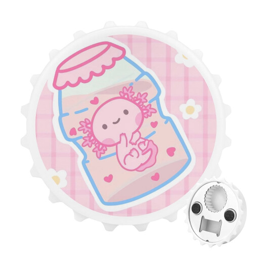Ανοιχτήρι μπουκαλιών Kawaii Axolotl μαγνητικό με μαγνήτες ψυγείου αυτοκόλλητο