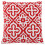 18" Red and White Geometric Square Throw Pillow with Zipper Closure 1