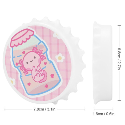 Ανοιχτήρι μπουκαλιών Kawaii Axolotl μαγνητικό με μαγνήτες ψυγείου αυτοκόλλητο 1