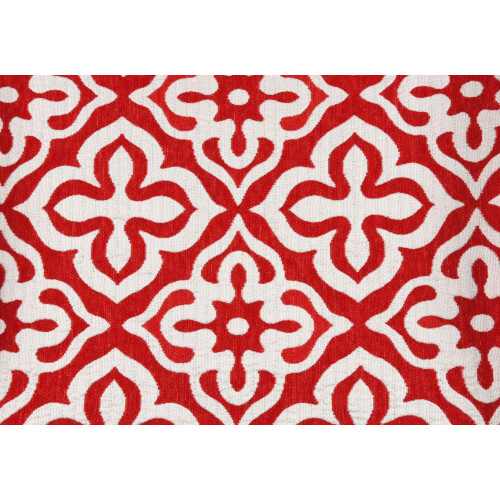 18" Red and White Geometric Square Throw Pillow with Zipper Closure 2