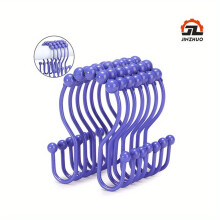 DEKAXID Stainless Steel Shower Curtain Hooks Rust-Resistant Double Roller Sliding Hooks for Bathroom Curtains Anti-Drop Design