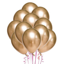 50 Stück 10 Zoll Latex-Luftballons, dick, Metallic-Farbe, Partydekorationszubehör (Gold)