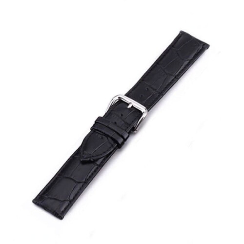 Pulseira de couro para relógio, 18 mm - Várias cores: Preto