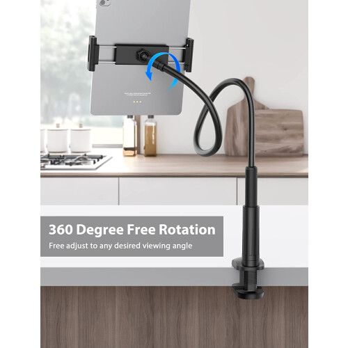 Suporte para tablet com braço flexível ajustável, compatível com tablets. 2