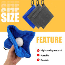 SUSUchens Golfbalhanddoek, multifunctionele, waterabsorberende, zachte stof met karabijnhaak, draagbare schoonmaakdoek voor mannen en vrouwen,