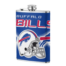 Bills Flagon höftkolv 8oz, livsmedelsklassad fickkolv i rostfritt stål i läder, kompatibel med utomhussporter, camping, ultralätt och bärbar