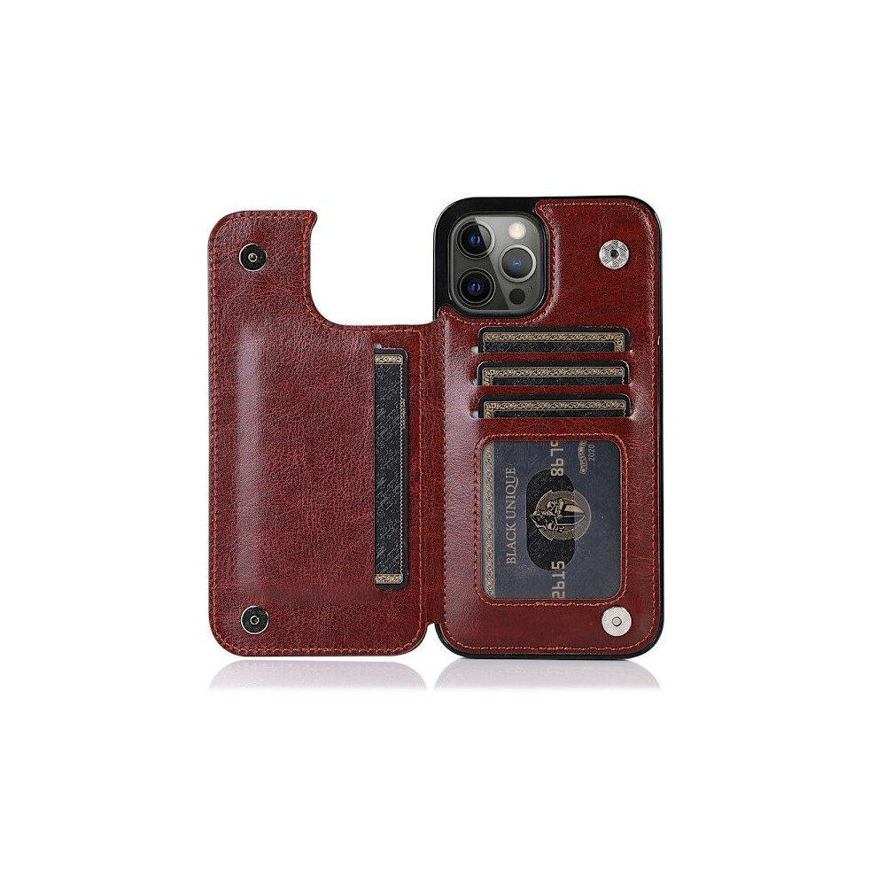 Compatible With Iphone 13 Pro Max - Case With Card Holder Brown 9395123974538