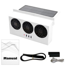 Ventilator de evacuare auto automat cu energie solară Washranp1Set, ventilator de răcire portabil cu zgomot redus pentru vehicul, ventilație,