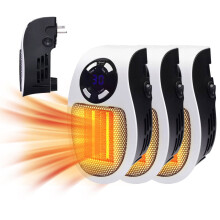 Calentador BSJJY Alpha, calefactor de interior de 500 W con termostato y temporizador ajustables, protección contra sobrecalentamiento, pantalla