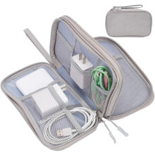 Doppellagige Elektronik-Organizer-Tasche, Reiseetui aus Polyester für Kabel, Netzkabel, Festplatte, Ladegerät, kabellose Ohrhörer, USB-Karte –