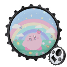 Kirby flesopener met magneet en koelkastmagneetsticker. Een uniek cadeau-idee voor kampeerliefhebbers. Coole gadgets voor buiten, picknick en