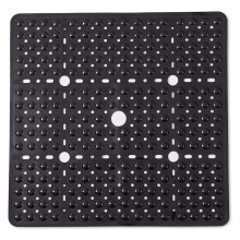 Tappetino da doccia antiscivolo quadrato extra large Washranp, 27*27 pollici, tinta unita, con ventose di sicurezza e fori di drenaggio, tappeto per