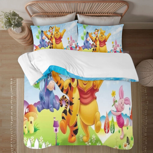 Σετ παπλωμάτων Winnie the Pooh 1 Παπλωματοθήκη + 2 Μαξιλαροθήκες Για Παιδιά Αγόρια
