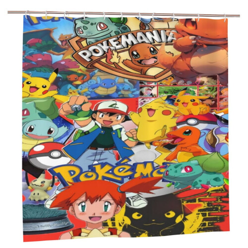 Sprchový závěs Pokemon 72x72 palců, plast