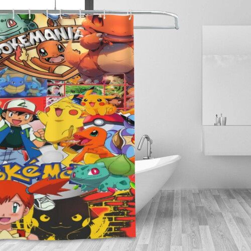 Sprchový závěs Pokemon 72x72 palců, plast 1