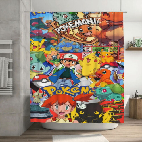 Sprchový závěs Pokemon 72x72 palců, plast 2