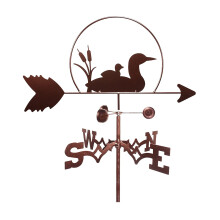Stainless Steel Duck Family Weather Vane RustResistant Outdoor Garden Wind Direction Indicator