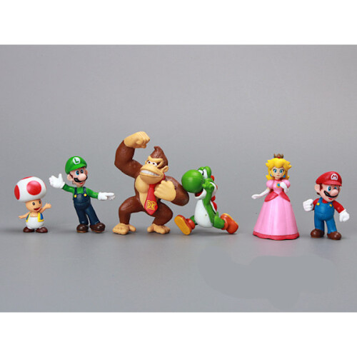 6 τεμάχια Super Mario διακόσμηση γραφείου κούκλα χαριτωμένο παιχνίδι κούκλα κούκλα 1