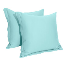 Flxxie2Pack500TC100 % egyptiläistä puuvillaa olevat tyynynpäälliset, 66 x 66 cm, vaaleansiniset, erittäin pehmeät satiinineliönmuotoiset