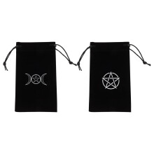 2 carte dei tarocchi, sacchetto con coulisse, borsa porta carte dei tarocchi Pentacolo, sacchetti in tessuto per tarocchi